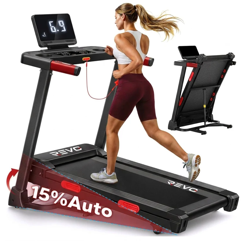 Tapis de Course REVO Elevate 15 – Inclinaison Automatique 15 % – 12 km/h