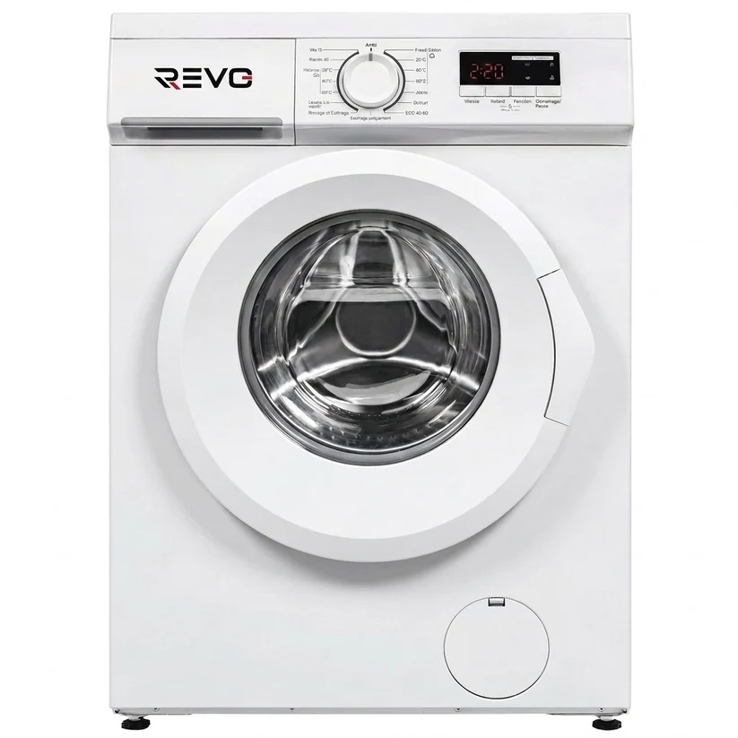 Lave-Linge REVO Élégance 8 — 8 kg, Classe A, 1400 tr/min, Vapeur, Format Slim