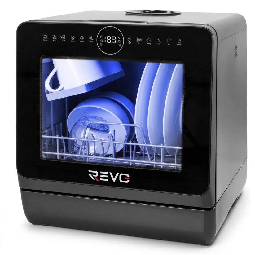 Mini Lave-Vaisselle Revo — Comptoir, Réservoir 5 L, Cycle 29 min, Séchage
