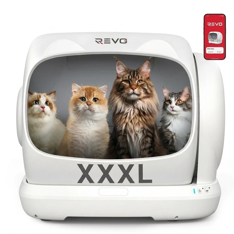 Litière Autonettoyante REVO Felixa 106 – 106 L – Application – Jusqu’à 15 kg