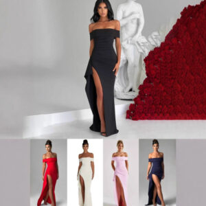 Robe de Soirée Femme Asymétrique à Une Épaule – Fente Élégante