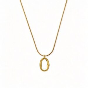 Collier Unisexe à Pendentif Ovale – Chaîne Irrégulière & Style Tendance