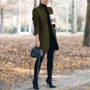 Manteau Femme Élégant à Col Montant — Automne & Hiver