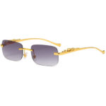 Lunettes de Soleil Sans Monture – Léopard & Design Carré Tendance