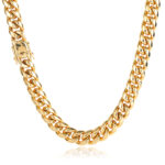 Collier Homme Chaîne Cubaine 14 mm – Doré & Style Affirmé