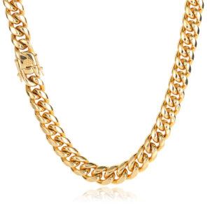 Collier Homme Chaîne Cubaine 14 mm – Doré & Style Affirmé