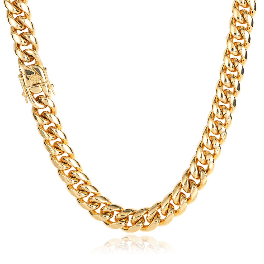 Collier Homme Chaîne Cubaine 14 mm – Doré & Style Affirmé