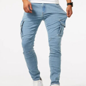 Pantalon Cargo Homme Workwear – Multi-Poches, Gris, Noir ou Bleu