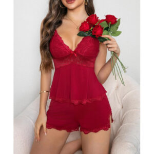 Pyjama Femme Fleuri 2 Pièces — Débardeur & Short pour des Nuits Tout en Douceur