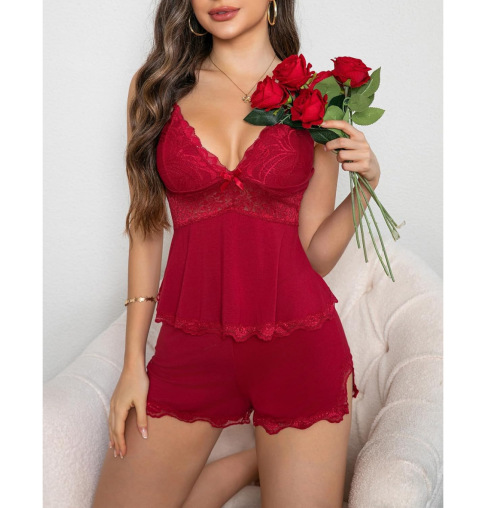 Pyjama Femme Fleuri 2 Pièces — Débardeur & Short pour des Nuits Tout en Douceur