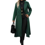 Manteau Long Femme Élégant Ceinturé — Double Boutonnage