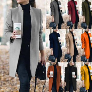 Manteau Femme Élégant à Col Montant — Automne & Hiver