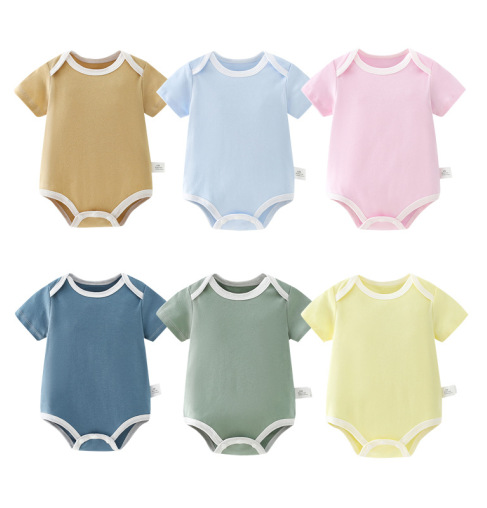 Combinaison Bébé à Manches Courtes – Coloris Doux