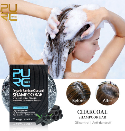 Savon-Shampoing au Charbon de Bambou – Nettoyage & Soin des Cheveux